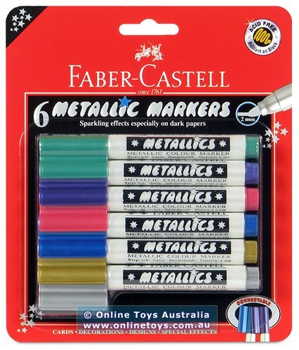 Faber-Castell - Metallic Markers - 6 Colours