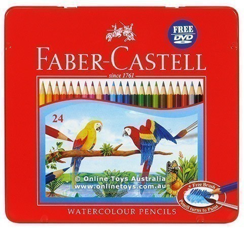 Faber-Castell - Watercolour Pencils - Tin Case - 24 Colours
