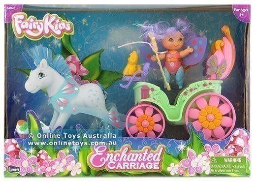 Fairykins - Enchanted Carriage - with Blue Unicorn