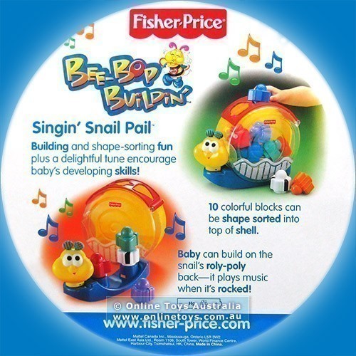 Fisher Price - Bee-Bop Buildin - Singin Snail Pail - Back