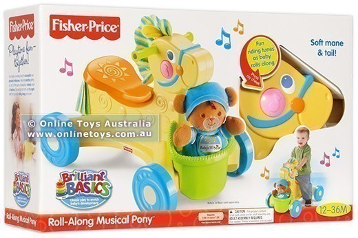 Fisher Price - Brilliant Basics - Roll-Along Musical Pony