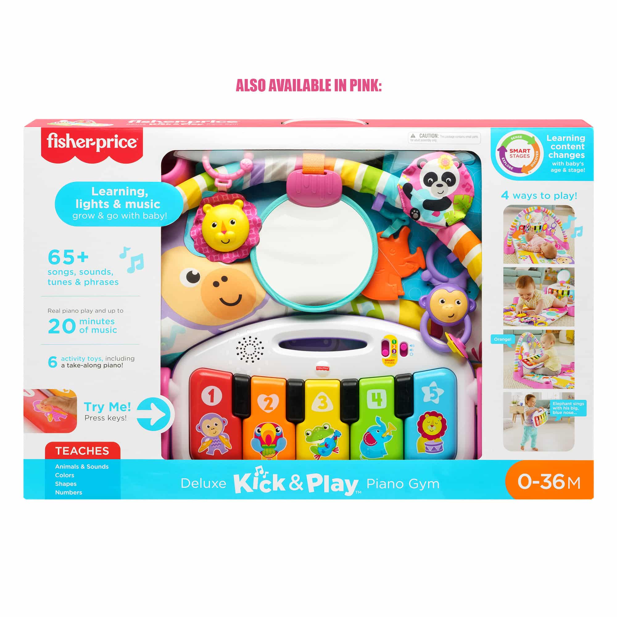 Fisher Price - Deluxe Kick & Play Piano Gym - Pink