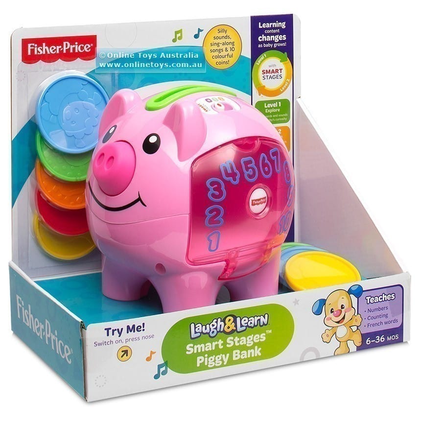 Fisher Price Laugh and Learn Smart Stages Piggy Bank Online Toys