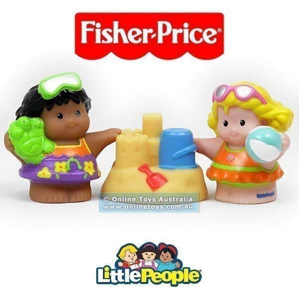 Fisher Price - Little People - Tube Figures - Sarah Lynn Michael and Sandcastle
