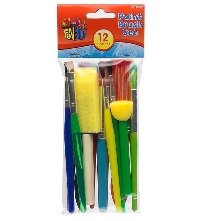 Fun Stuff - Assorted Paint Brushes - 12 Pack