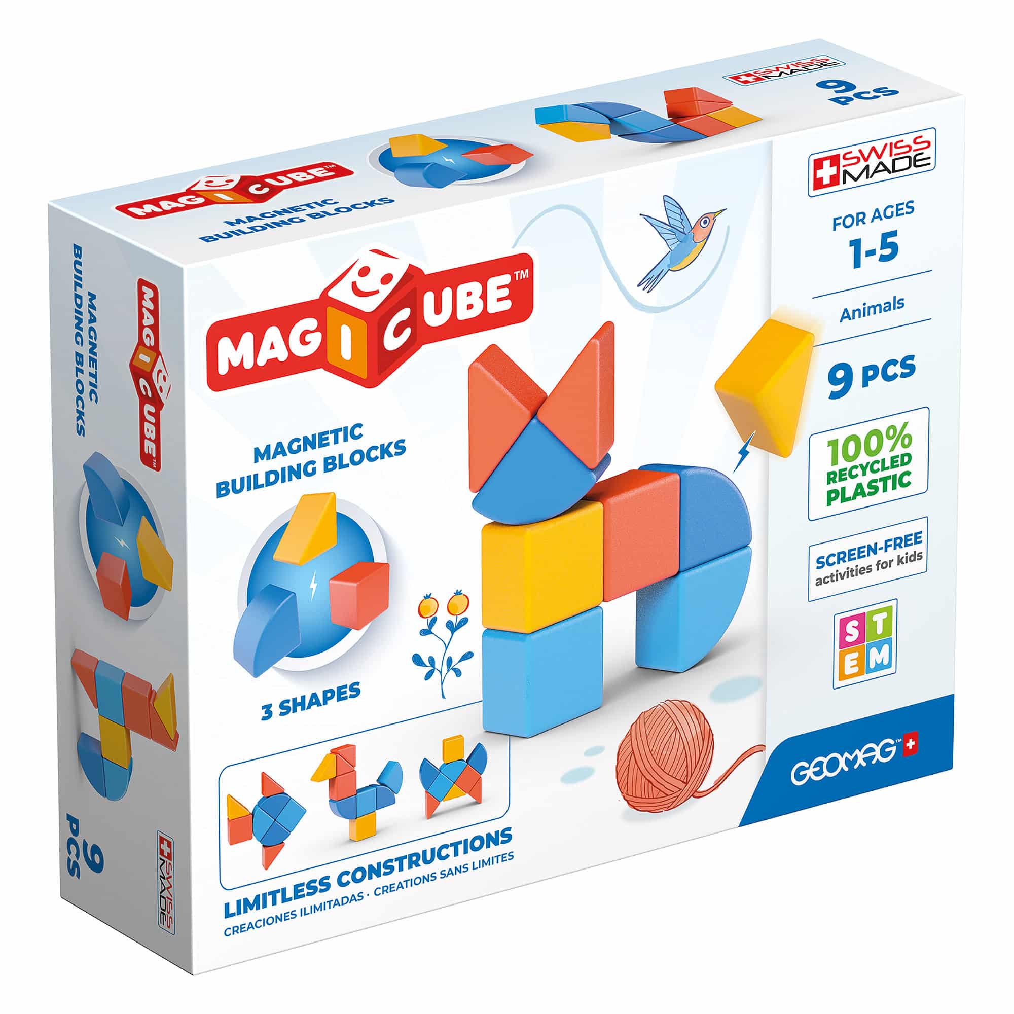 Geomag - 100% Recycled Magicube Shapes Set - 9 Pieces