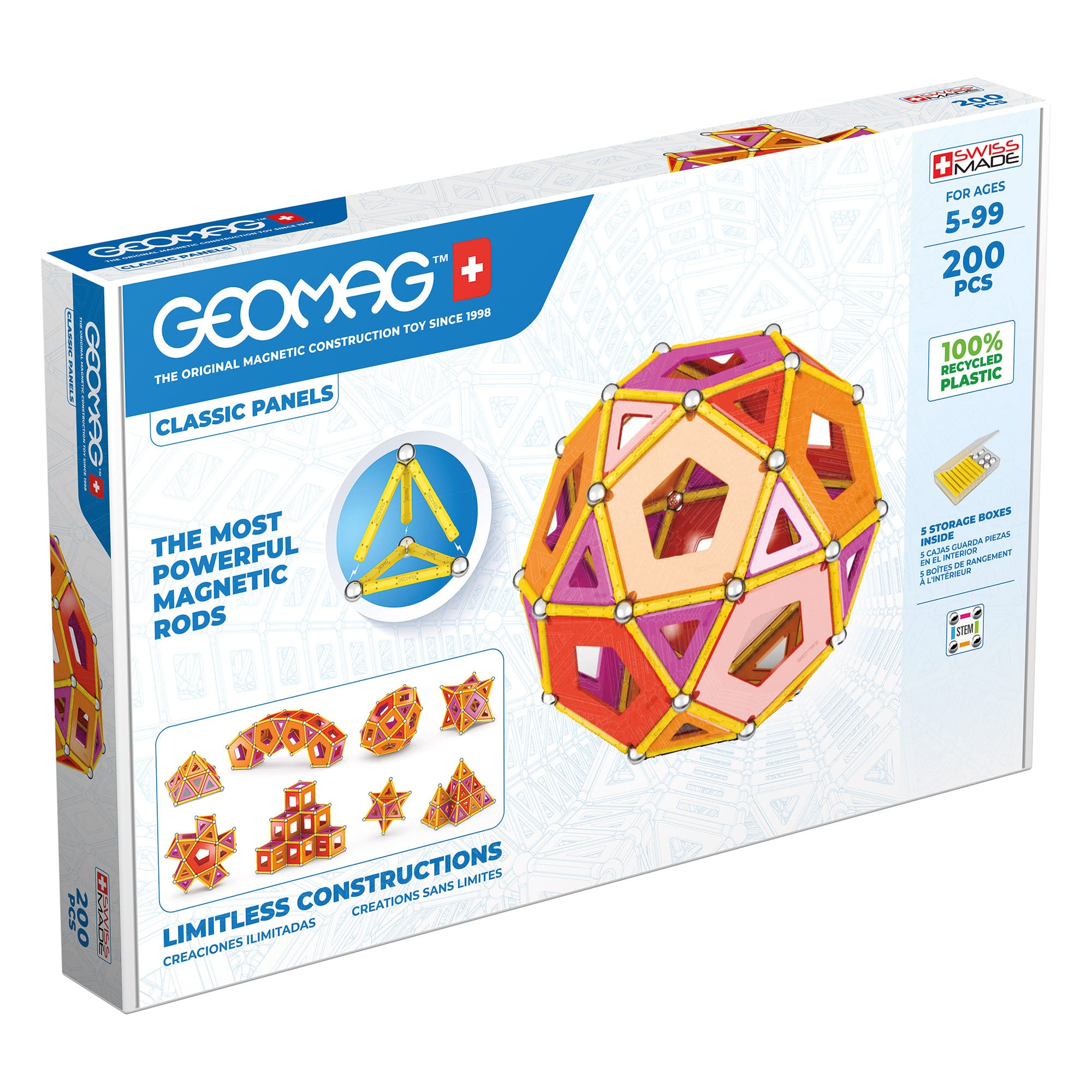 Geomag - 100% Recycled Panels - 200 Piece Set