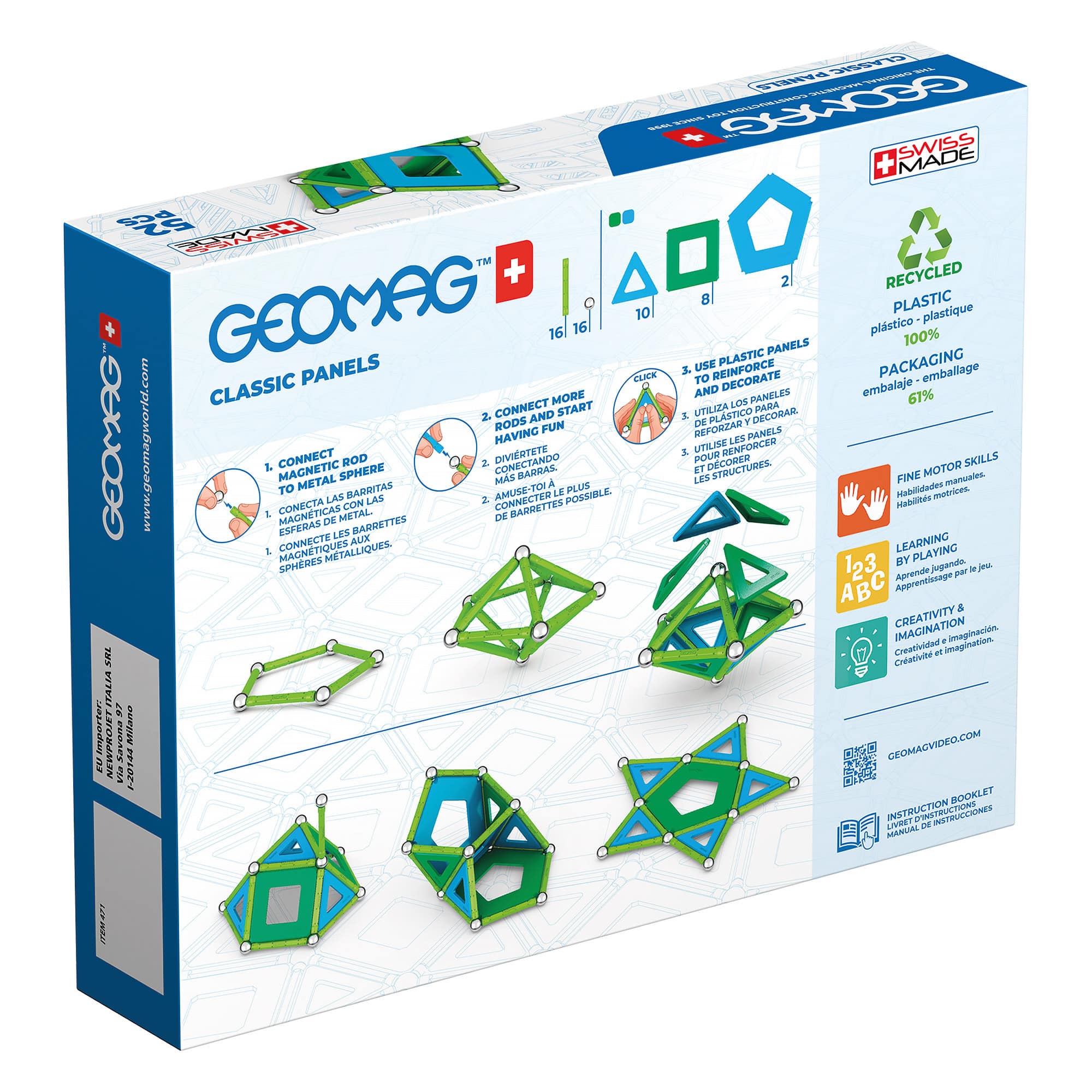 Geomag - 100% Recycled Panels - 52 Piece Set