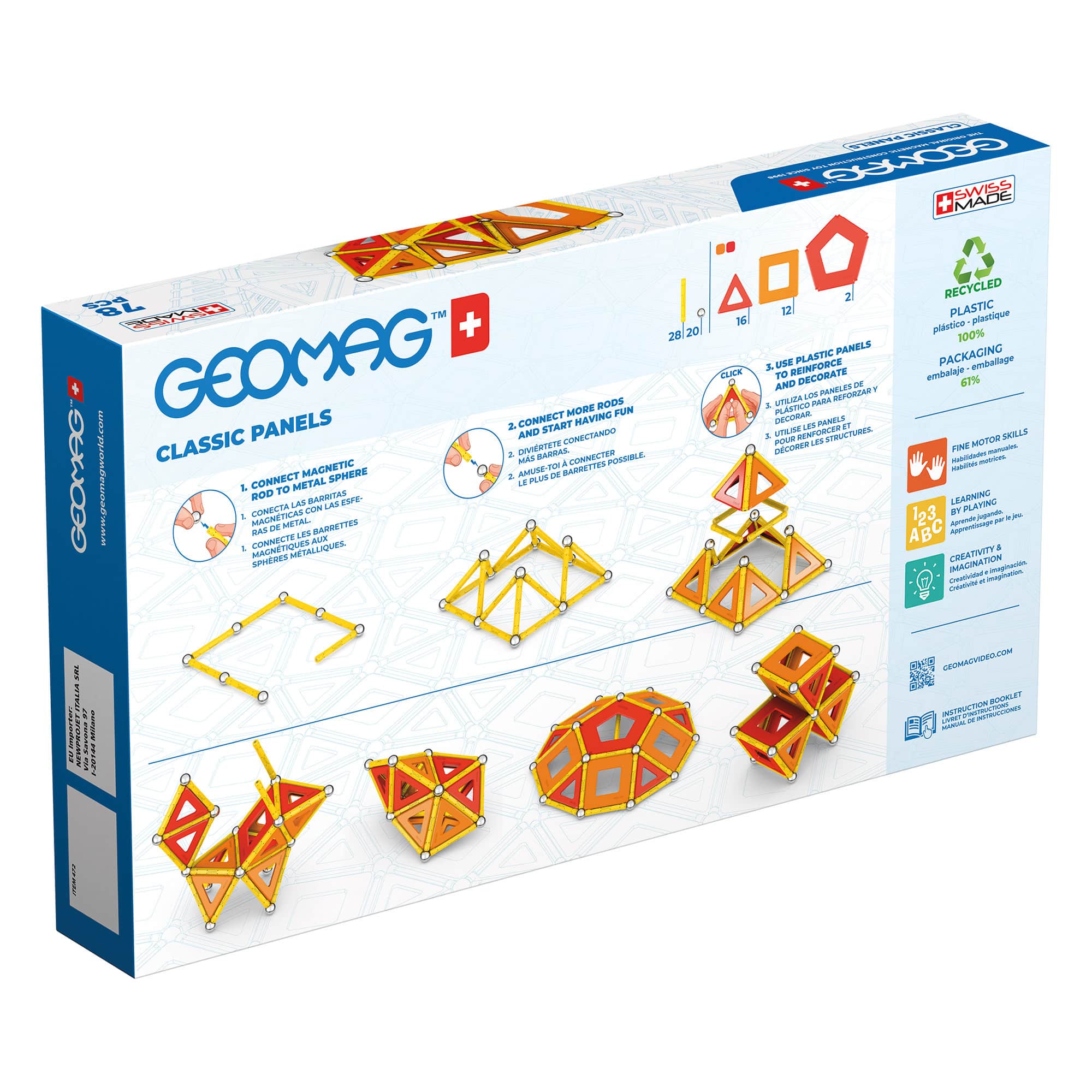 Geomag - 100% Recycled Panels - 78 Piece Set