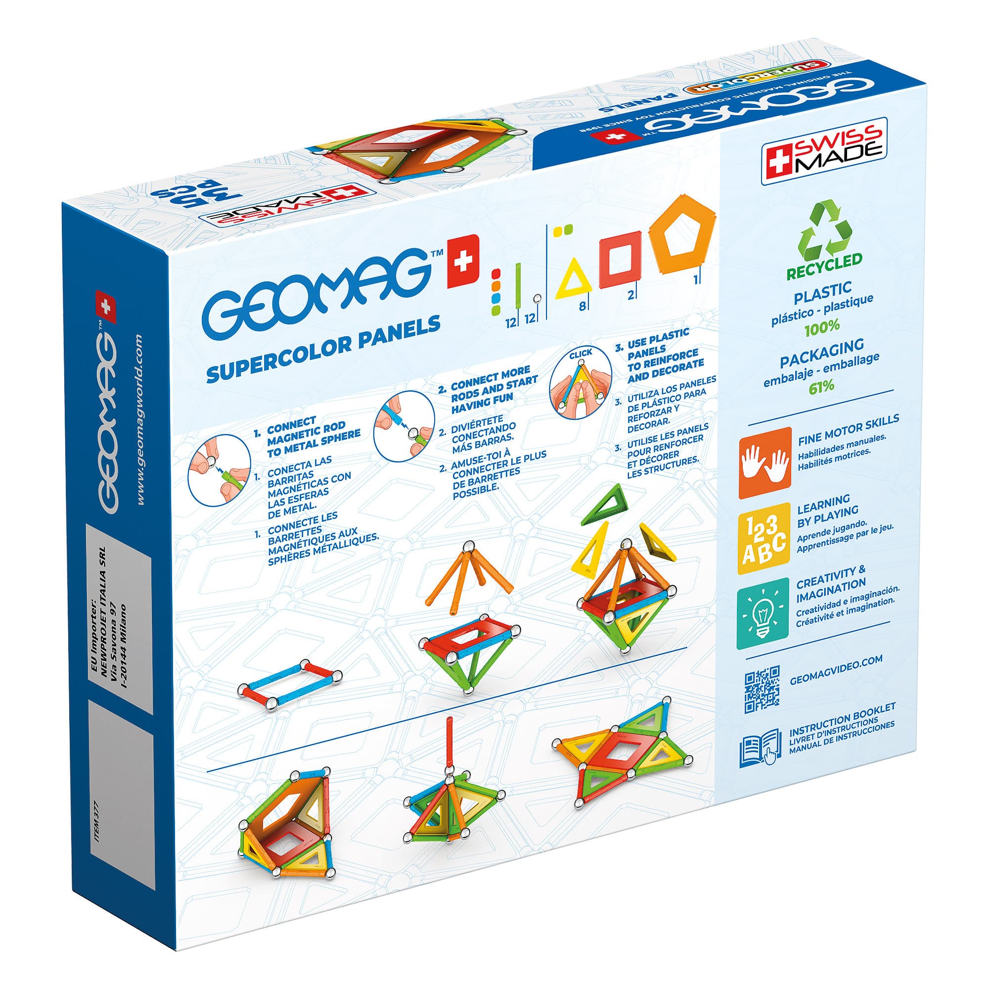 Geomag - 100% Recycled SuperColour Panels - 35 Piece Set