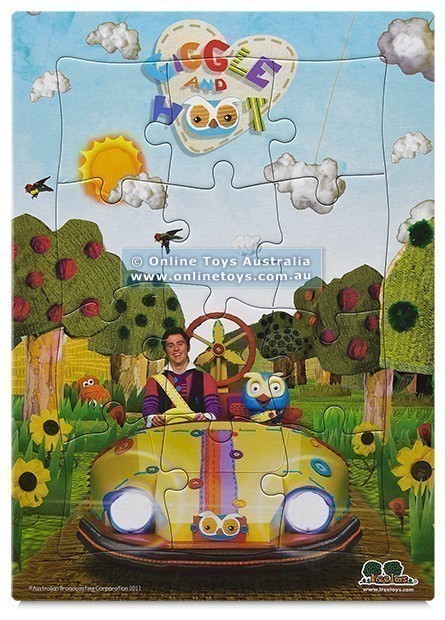 Giggle and Hoot - 12 Piece Frame Tray Puzzle - Driving in the Car