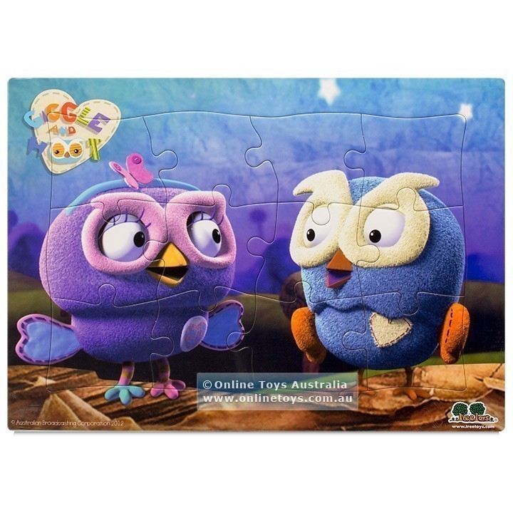 Giggle and Hoot - 12 Piece Frame Tray Puzzle - Hoot & Hootabelle Night