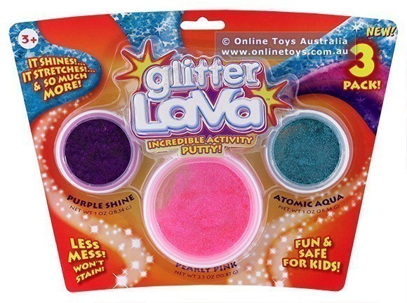 Glitter Lava - 3 Colour Pack - Purple, Pink and Aqua