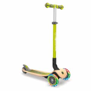 Globber - PRIMO Foldable Scooter - Wood with Lights - Mint