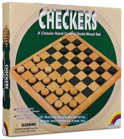 Hand Crafted Solid Wood Checkers Set