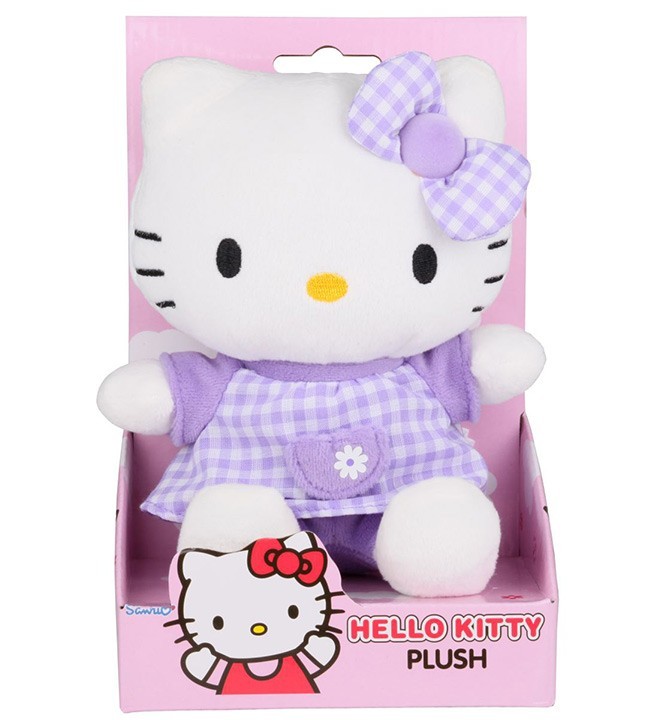 Hello Kitty - Gingham Purple - 20cm Plush
