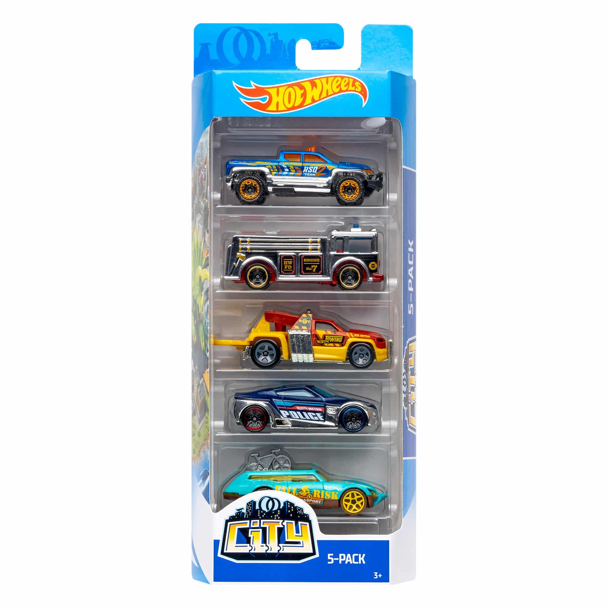 Hot Wheels 5 Car Gift Pack - City Blue 5-Pack