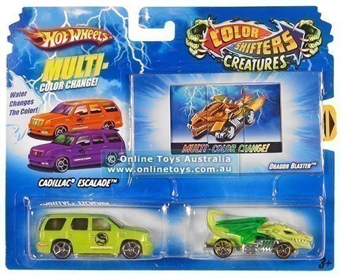 Hot Wheels Colour Shifters Creatures - Cadillac Escalade and Dragon Blaster Twin Car Pack