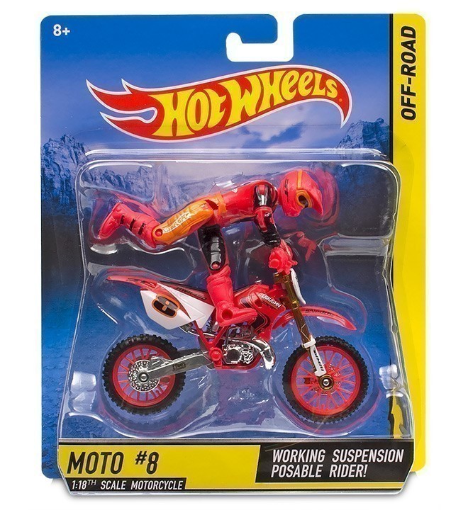 Hot Wheels - Off-Road Motorcycle and Rider Pack - Number 8