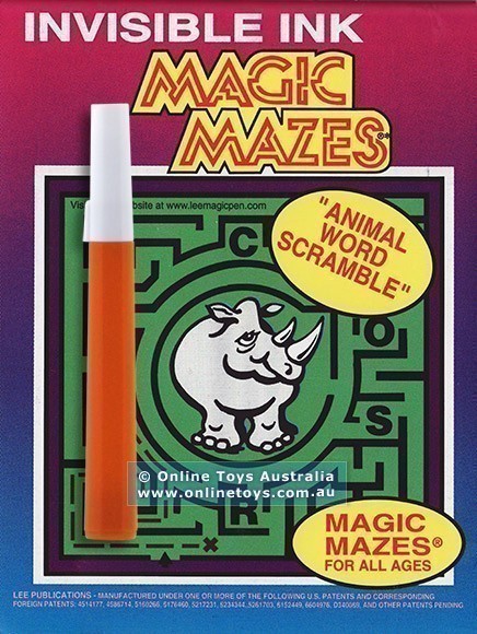 Invisible Ink Book - Magic Mazes - Animal World Scramble