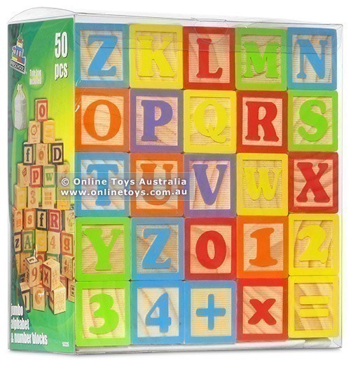 Jumbo Alphabet and Number Blocks - 50 Pieces