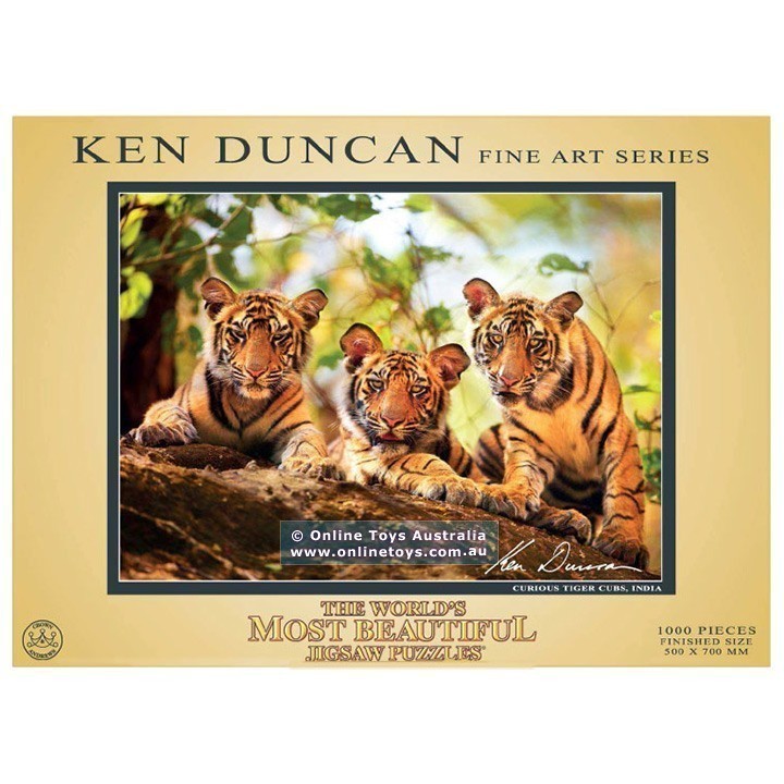 Ken Duncan - The Worlds Most Beautiful Jigsaw Puzzle 1000 Pieces - Curious Tiger Cubs