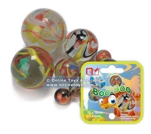 King Marbles - 16mm Glass Marbles - Boo Boo