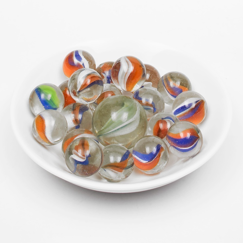 King Marbles - 16mm Glass Marbles - Goldy Threes