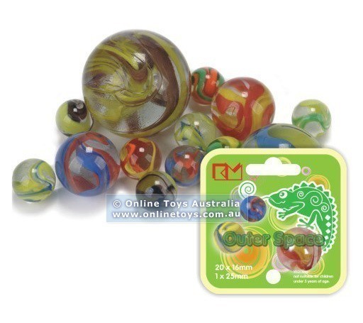 King Marbles - 16mm Glass Marbles - Outer Space