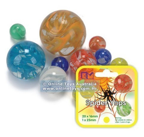 King Marbles - 16mm Glass Marbles - Spider Yaps