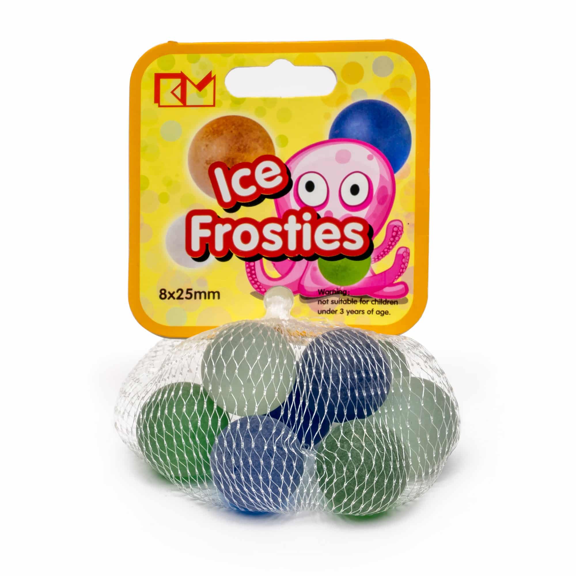 King Marbles - 25mm Glass Marbles - Ice Frosties