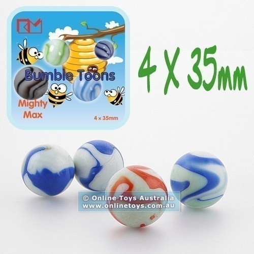 King Marbles - 35mm Glass Marbles - Bumble Toons