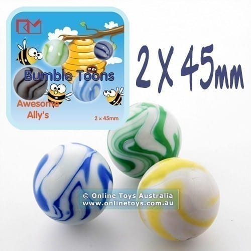 King Marbles - 45mm Glass Marbles - Bumble Toons
