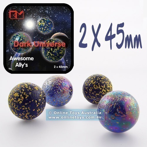 King Marbles - 45mm Glass Marbles - Dark Universe