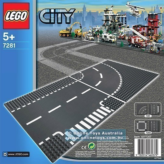 LEGO® City - Transport - 7281 T-Junction and Curved Road Plates