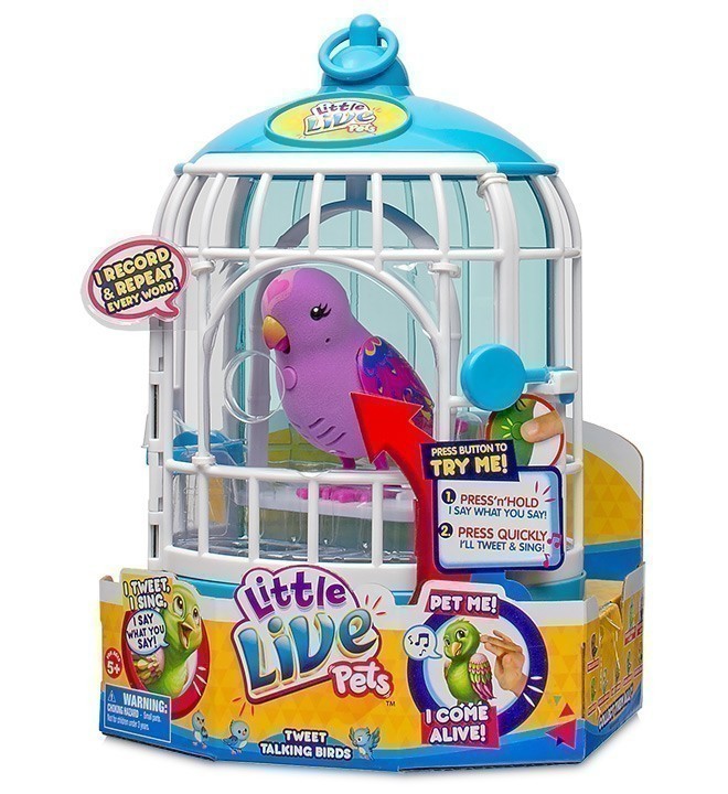 Little Live Pets - Bird With Cage - Beauty Bella (Purple Bird)