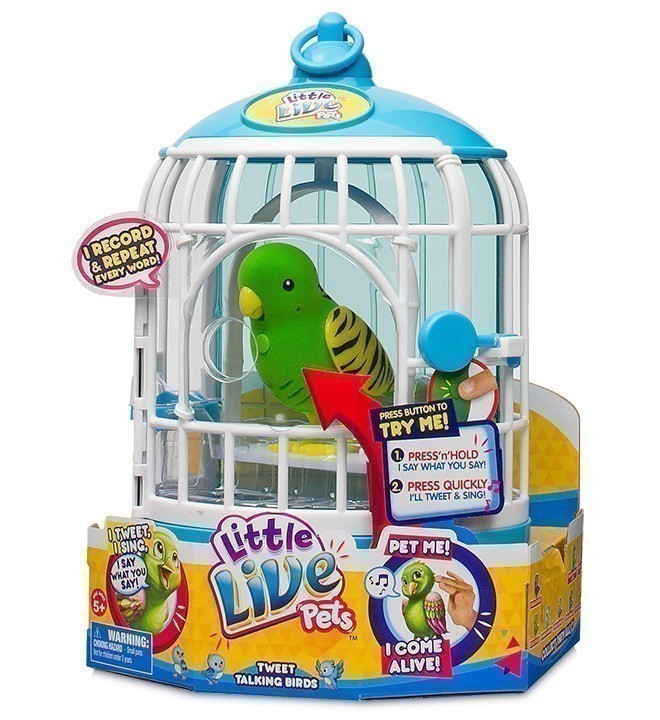 Little Live Pets - Bird With Cage - Friendly Frankie (Green Bird)