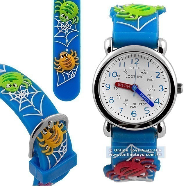 Loot Inc - 3D Kids Watch - Blue Band with Spiders