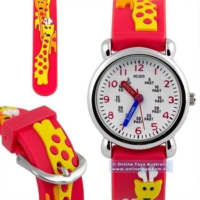 Loot Inc - 3D Kids Watch - Red Band with Giraffes