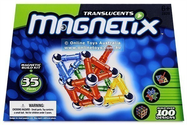 Magnetix - 35 Piece Translucents Magnetic Building Set