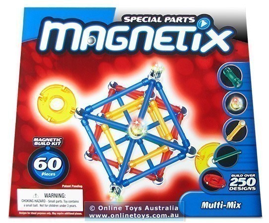 Magnetix - 60 Piece Lights Connectors Xtenders & Bars Set