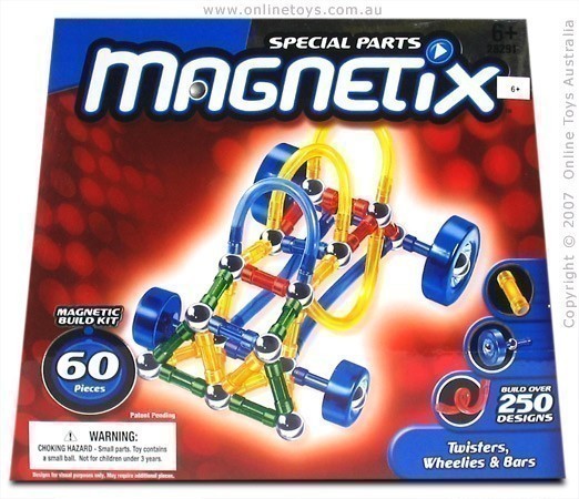 Magnetix - 60 Piece Wheelies and Twisters Set