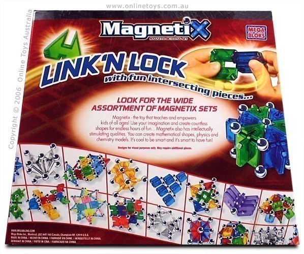 Magnetix - 60 Piece Xtreme Triangles Squares and Bars Set - Back