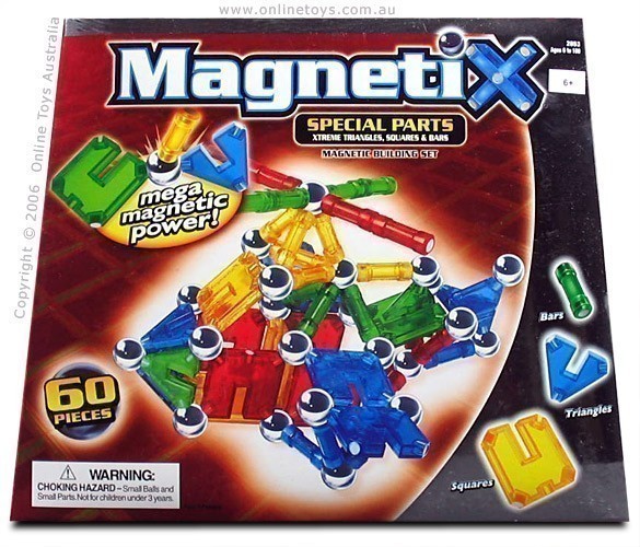 Magnetix - 60 Piece Xtreme Triangles Squares and Bars Set