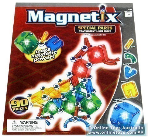 Magnetix - 90 Piece Translucent Light Cubes