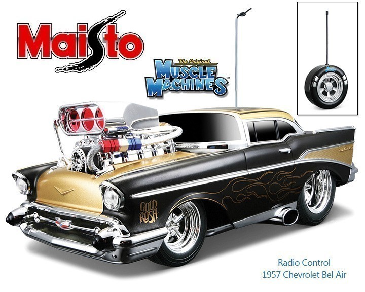 Maisto Muscle Machines - 1/18 Scale 1957 Chevrolet Bel Air - Black