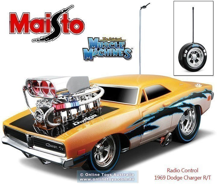 Maisto Muscle Machines - 1/18 Scale 1969 Dodge Charger RT - Caramel