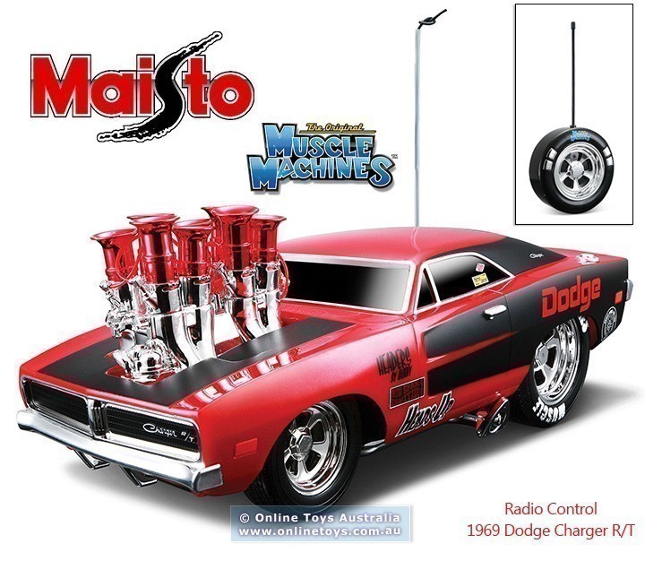 Maisto Muscle Machines - 1/18 Scale 1969 Dodge Charger RT - Red