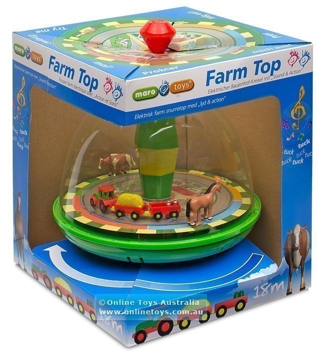 Maro Toys 19cm Electronic Spinning Top with Sounds - Farm