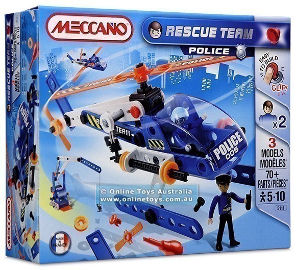 Meccano - Rescue Team - 5111 Police Helicopter - 3 Models